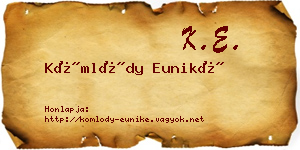 Kömlődy Euniké névjegykártya